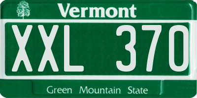 VT license plate XXL370