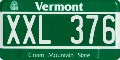 VT license plate XXL376