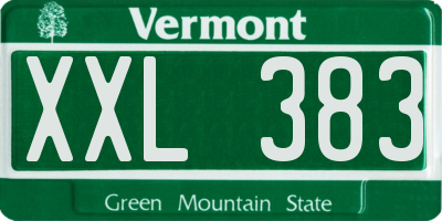 VT license plate XXL383