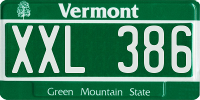 VT license plate XXL386