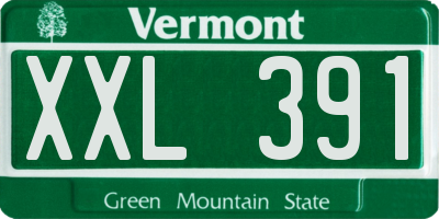 VT license plate XXL391