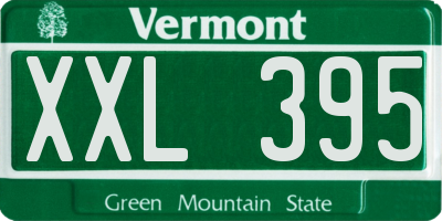 VT license plate XXL395