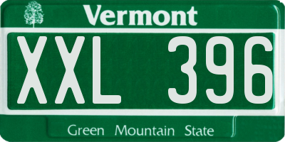 VT license plate XXL396