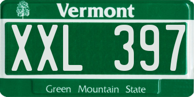 VT license plate XXL397