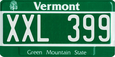 VT license plate XXL399