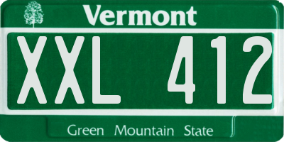 VT license plate XXL412