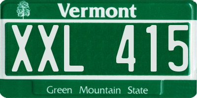 VT license plate XXL415