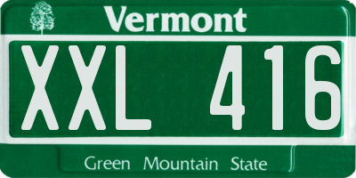 VT license plate XXL416