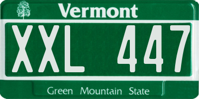 VT license plate XXL447
