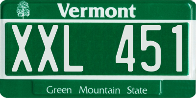 VT license plate XXL451