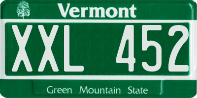 VT license plate XXL452