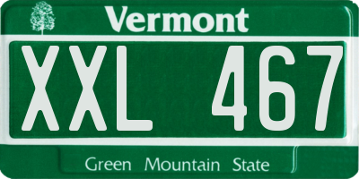 VT license plate XXL467