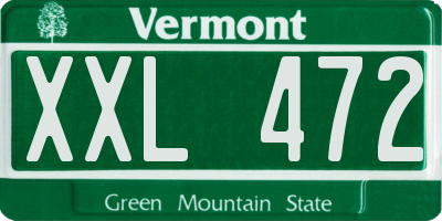 VT license plate XXL472