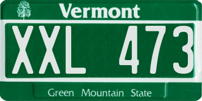 VT license plate XXL473