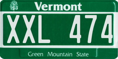 VT license plate XXL474