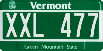 VT license plate XXL477