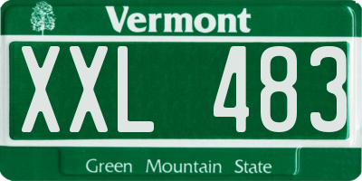 VT license plate XXL483