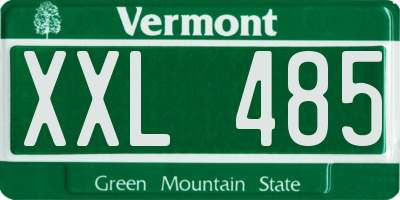 VT license plate XXL485