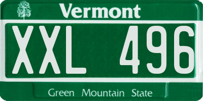 VT license plate XXL496