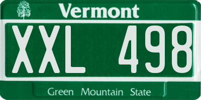 VT license plate XXL498