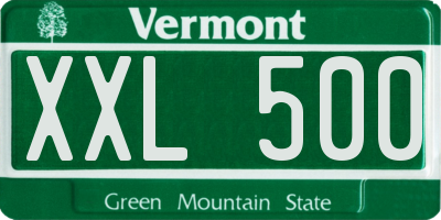 VT license plate XXL500