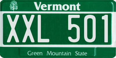 VT license plate XXL501