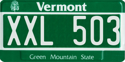 VT license plate XXL503