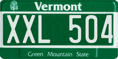 VT license plate XXL504