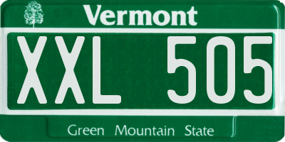VT license plate XXL505