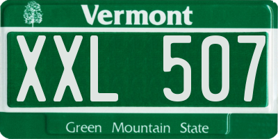 VT license plate XXL507
