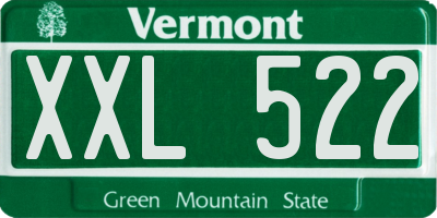 VT license plate XXL522