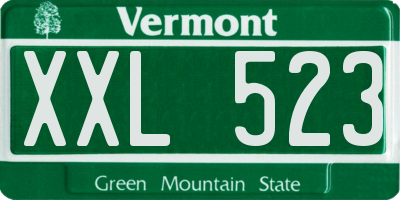 VT license plate XXL523