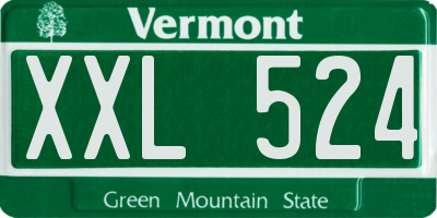 VT license plate XXL524