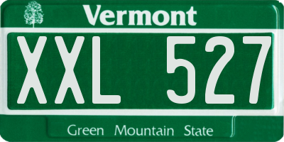 VT license plate XXL527