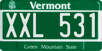 VT license plate XXL531