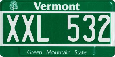 VT license plate XXL532