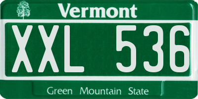 VT license plate XXL536