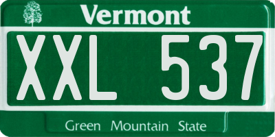VT license plate XXL537