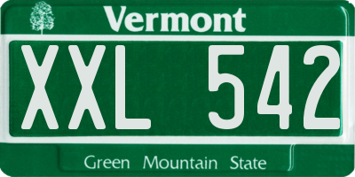 VT license plate XXL542