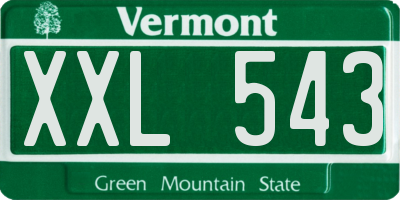 VT license plate XXL543