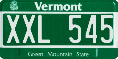 VT license plate XXL545