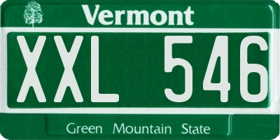 VT license plate XXL546