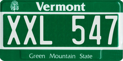 VT license plate XXL547