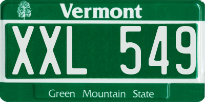 VT license plate XXL549
