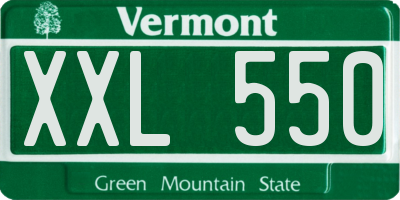 VT license plate XXL550
