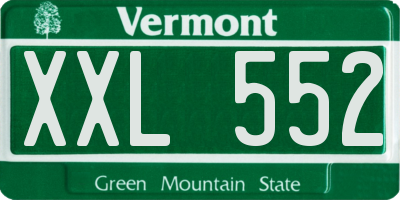 VT license plate XXL552