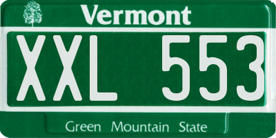 VT license plate XXL553