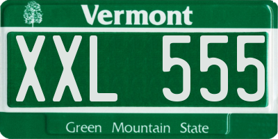 VT license plate XXL555
