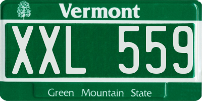 VT license plate XXL559