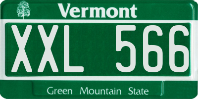 VT license plate XXL566